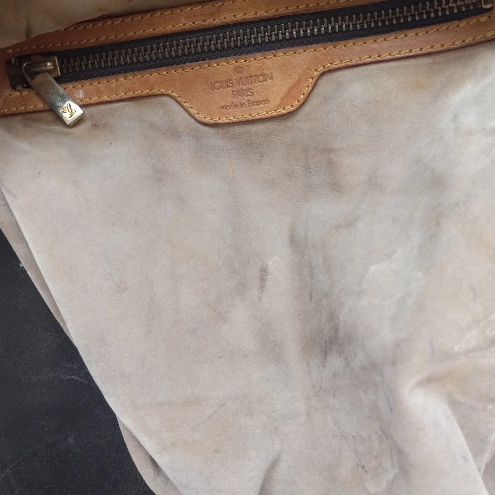 Louis Vuitton Brown Monogram Shoulder Bag with Tan Strap